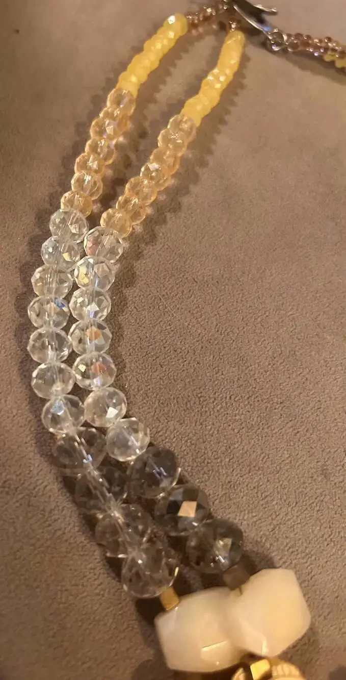 Loft Multi-Strand Statement Necklace with Mixed Beads and Knotted Accents
